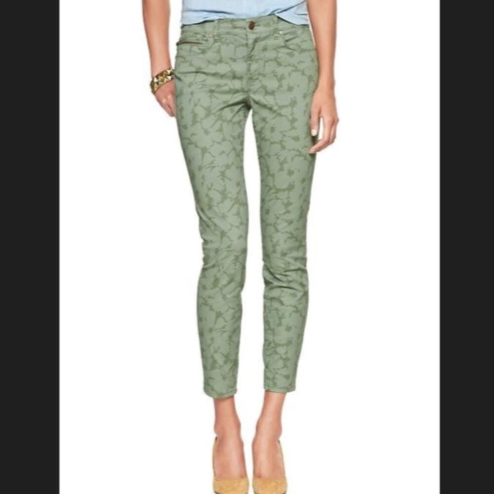 Gap legging Jean green zipper calf low rise cropped jeans,‎ 24